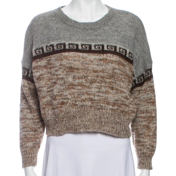 ÉTOILE ISABEL MARANT Cropped Intarsia Sweater - Picture 1 of 3